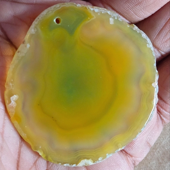Big Yellow Agate Slice Pendant - Picture 7 of 13